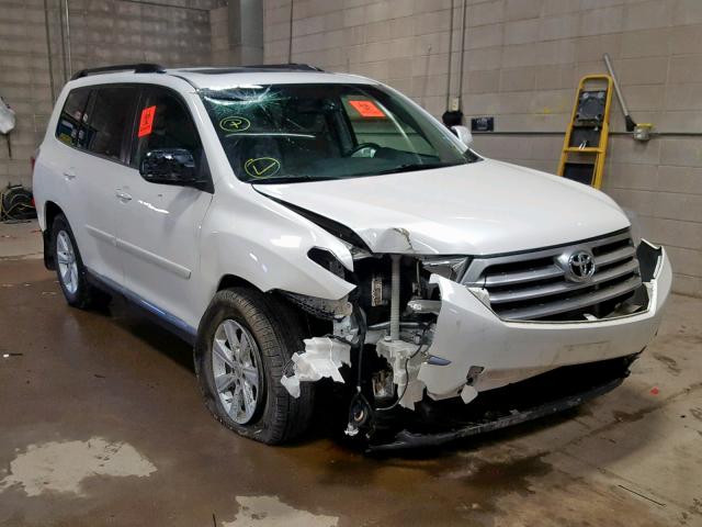 5TDBK3EH1DS181390 - 2013 TOYOTA HIGHLANDER WHITE photo 1