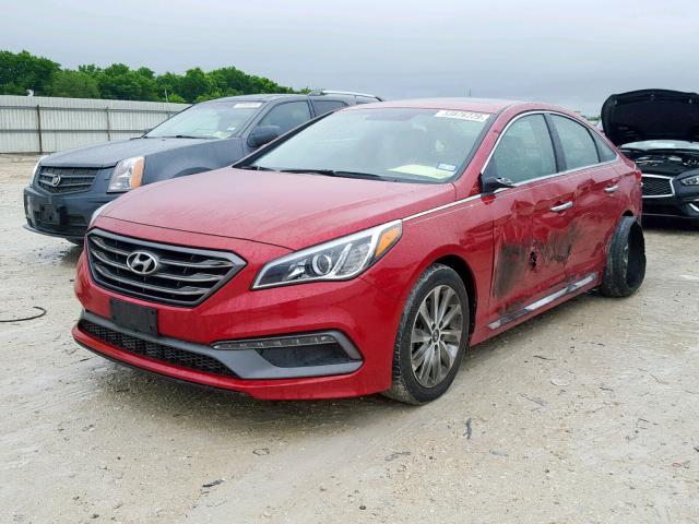 5NPE34AF7HH531055 - 2017 HYUNDAI SONATA SPO RED photo 2