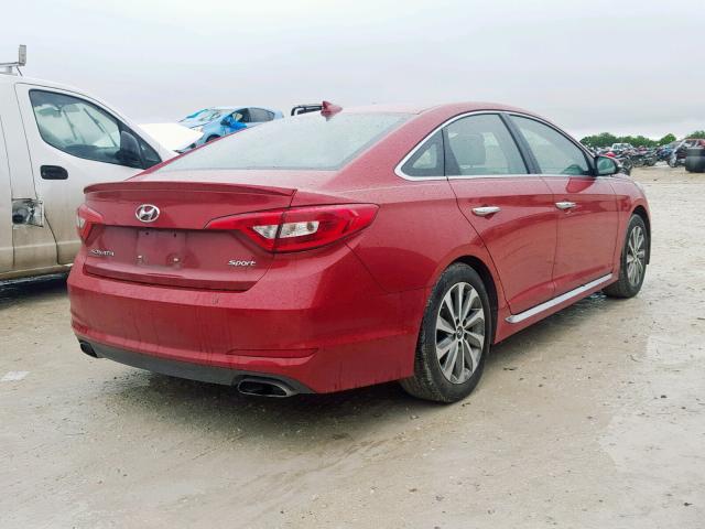 5NPE34AF7HH531055 - 2017 HYUNDAI SONATA SPO RED photo 4