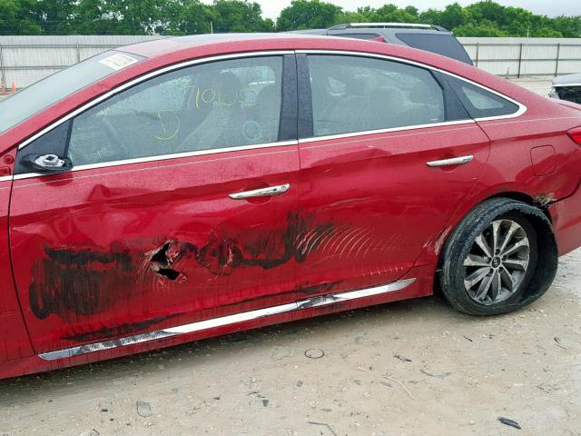 5NPE34AF7HH531055 - 2017 HYUNDAI SONATA SPO RED photo 9