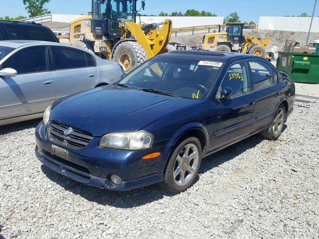 JN1CA31DX1T811093 - 2001 NISSAN MAXIMA GXE BLUE photo 2