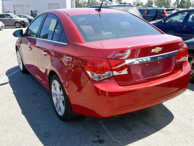 1G1PH5S93B7153099 - 2011 CHEVROLET CRUZE LTZ RED photo 3