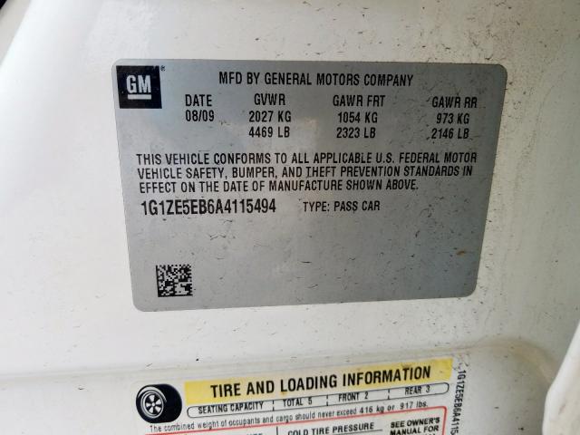 1G1ZE5EB6A4115494 - 2010 CHEVROLET MALIBU LTZ  ფოტო 10