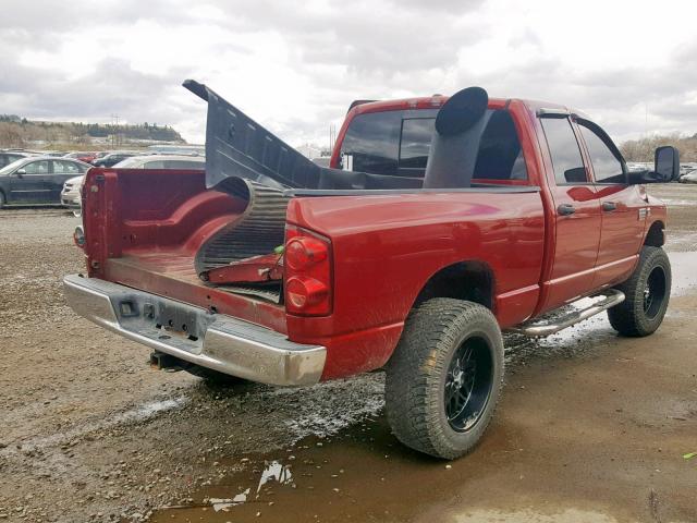 3D7KS28A18G233748 - 2008 DODGE RAM 2500 S RED photo 4