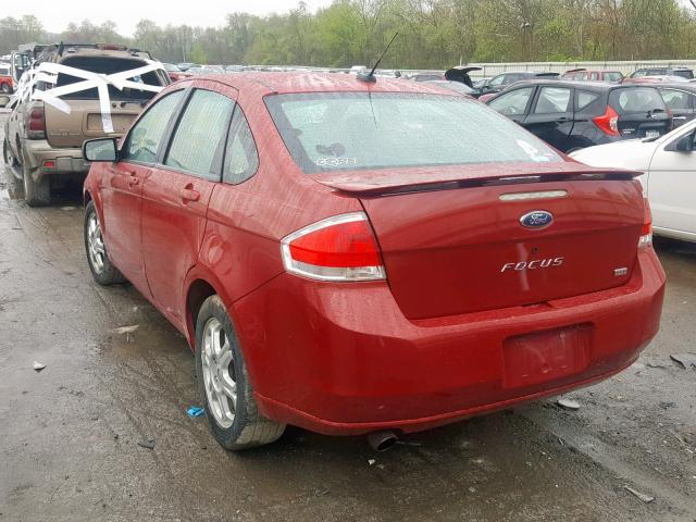 1FAHP36N69W245419 - 2009 FORD FOCUS SES RED photo 3