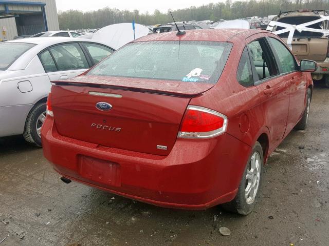 1FAHP36N69W245419 - 2009 FORD FOCUS SES RED photo 4