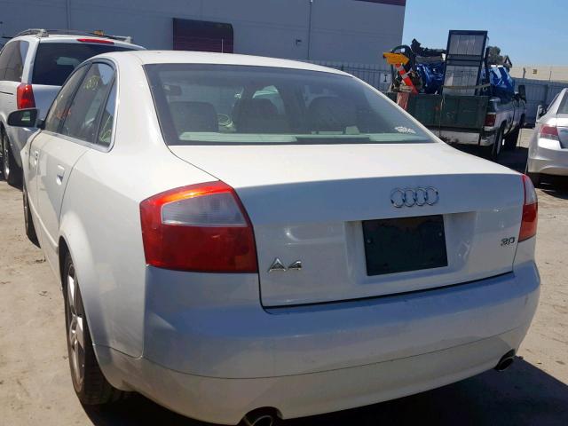 WAUJT68E85A040100 - 2005 AUDI A4 3.0 WHITE photo 3