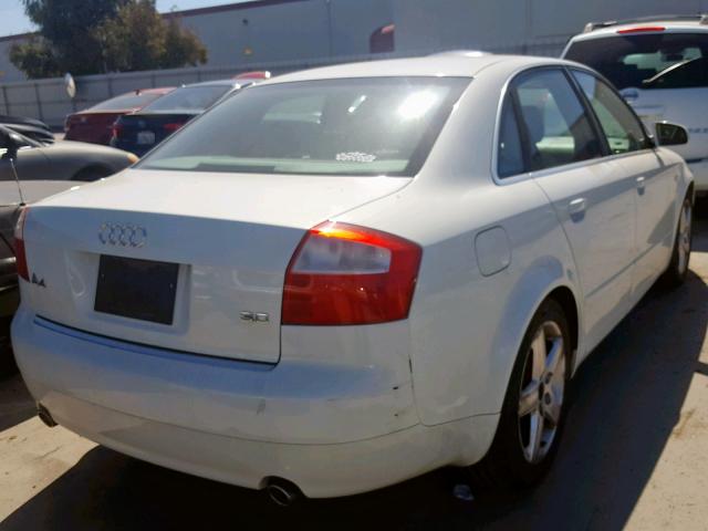 WAUJT68E85A040100 - 2005 AUDI A4 3.0 WHITE photo 4