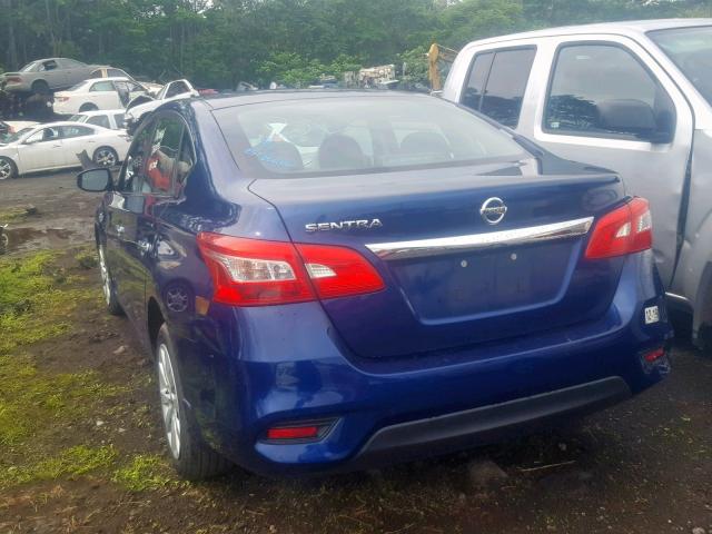 3N1AB7AP7HY385533 - 2017 NISSAN SENTRA S BLUE photo 3