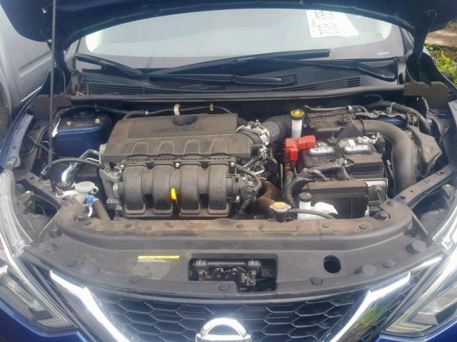 3N1AB7AP7HY385533 - 2017 NISSAN SENTRA S BLUE photo 7