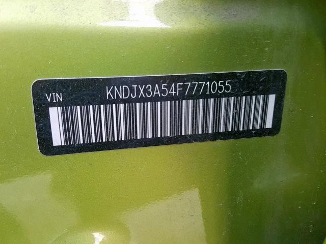 KNDJX3A54F7771055 - 2015 KIA SOUL ! GREEN photo 10