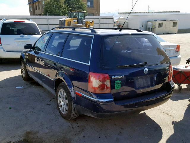 WVWVD63B62E147813 - 2002 VOLKSWAGEN PASSAT GLS BLUE photo 3