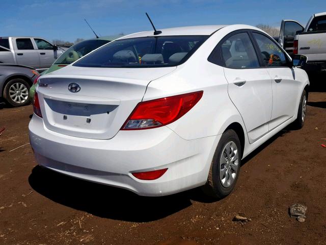 KMHCT4AE2GU114506 - 2016 HYUNDAI ACCENT SE WHITE photo 4