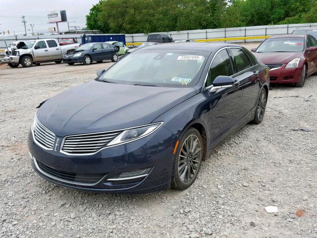 3LN6L2LU7ER813110 - 2014 LINCOLN MKZ HYBRID BLUE photo 2