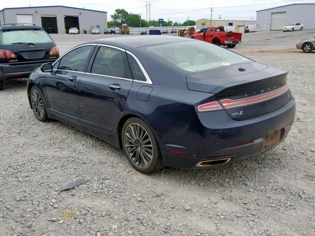 3LN6L2LU7ER813110 - 2014 LINCOLN MKZ HYBRID BLUE photo 3