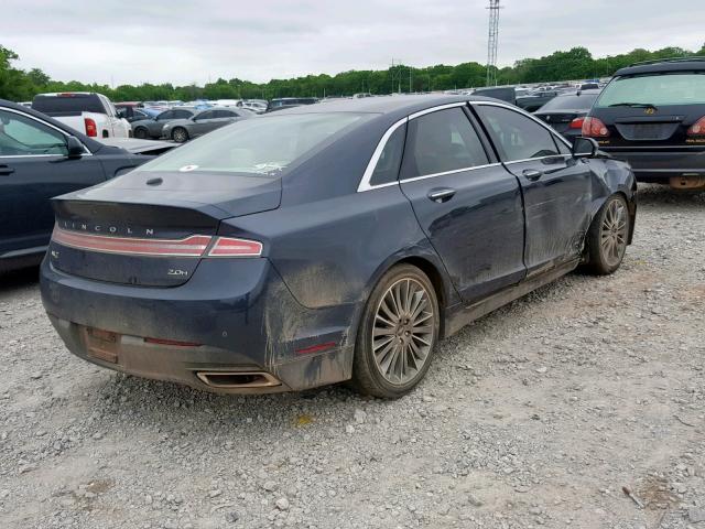 3LN6L2LU7ER813110 - 2014 LINCOLN MKZ HYBRID BLUE photo 4