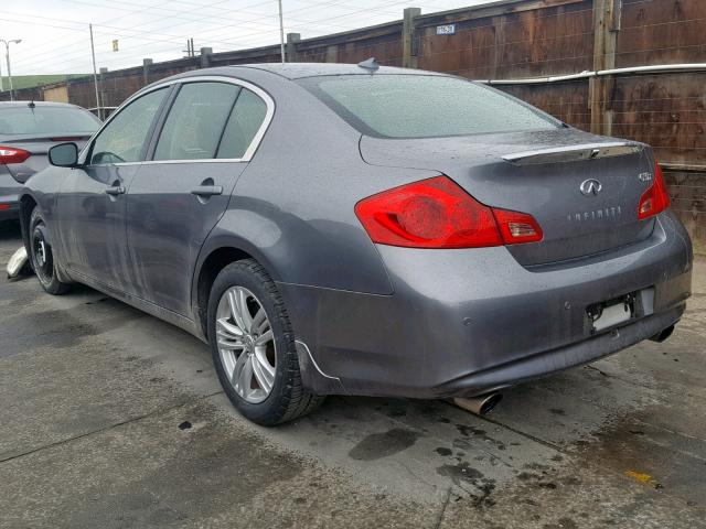 JN1CV6AR6AM458945 - 2010 INFINITI G37 GRAY photo 3