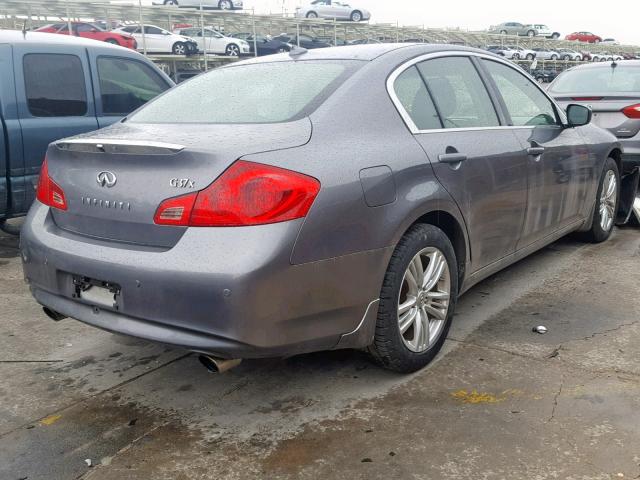 JN1CV6AR6AM458945 - 2010 INFINITI G37 GRAY photo 4