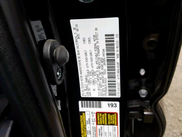 3TMCZ5AN8JM136918 - 2018 TOYOTA TACOMA DOU Қара фото 10