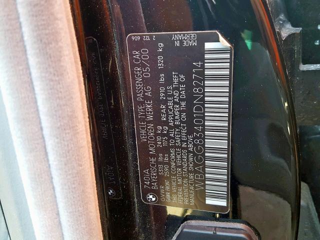 WBAGG83401DN82714 - 2001 BMW 740 I AUTO BLACK photo 10