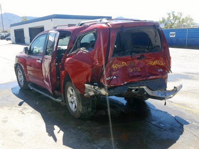 5N1AA08A97N708562 - 2007 NISSAN ARMADA SE MAROON photo 3