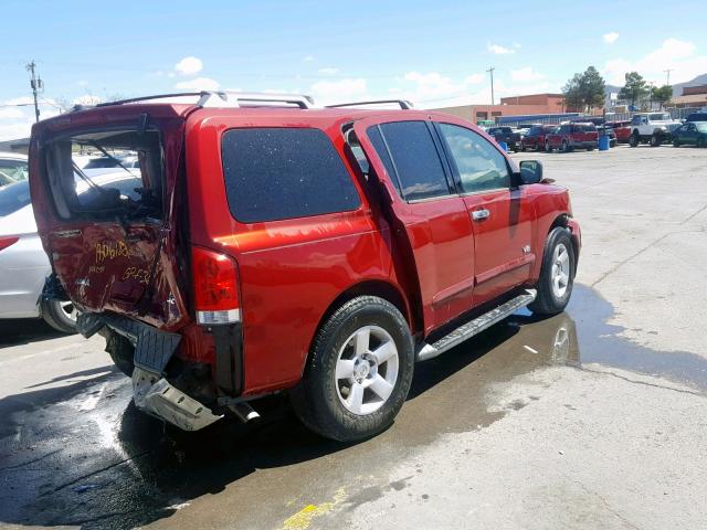 5N1AA08A97N708562 - 2007 NISSAN ARMADA SE MAROON photo 4