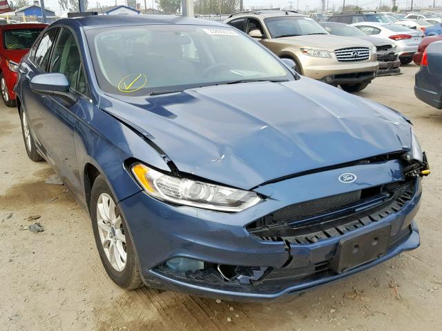 3FA6P0G7XJR110862 - 2018 FORD FUSION S BLUE photo 1