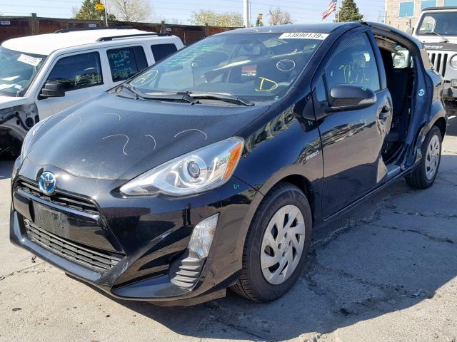 JTDKDTB30G1116292 - 2016 TOYOTA PRIUS C BLACK photo 2