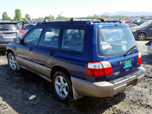 JF1SF65591H719982 - 2001 SUBARU FORESTER S BLUE photo 3