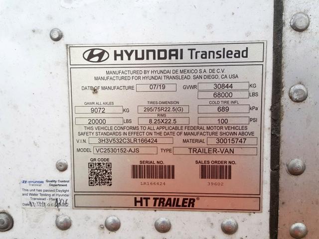 3H3V532C3LR166424 - 2020 UTILITY TRAILER  photo 10