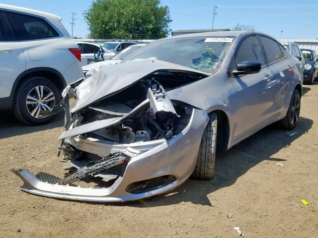 1C3CDFBB8GD539914 - 2016 DODGE DART SXT SILVER photo 2