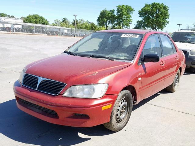 JA3AJ26E23U024666 - 2003 MITSUBISHI LANCER ES RED photo 2