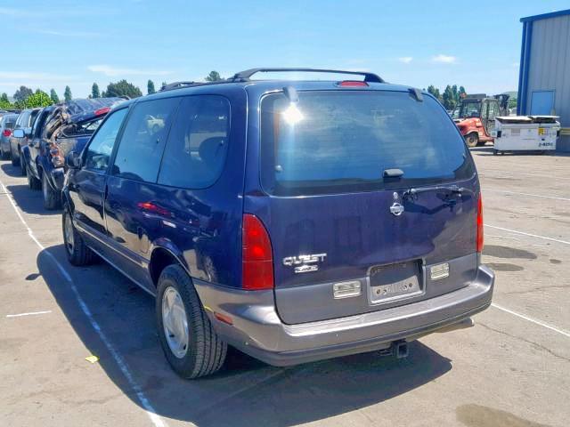 4N2DN11W3SD835689 - 1995 NISSAN QUEST XE BLUE photo 3