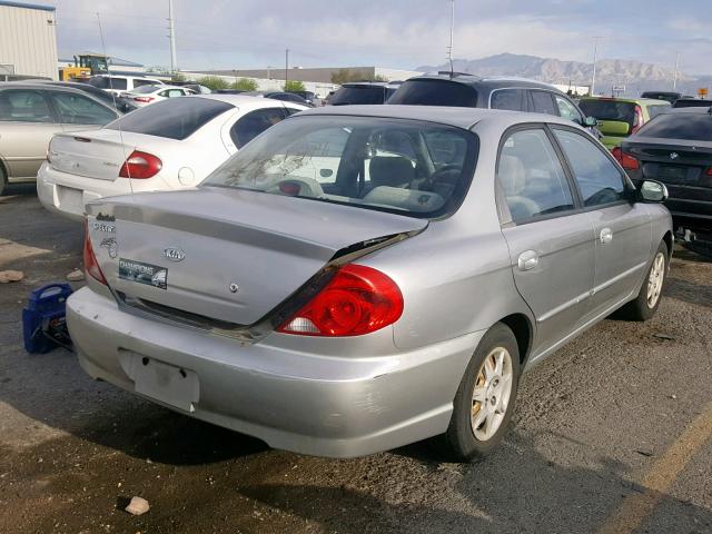 KNAFB121725174294 - 2002 KIA SPECTRA BA SILVER photo 4