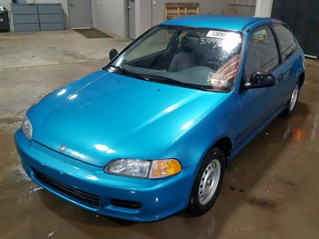 2HGEH2454NH510453 - 1992 HONDA CIVIC DX BLUE photo 2