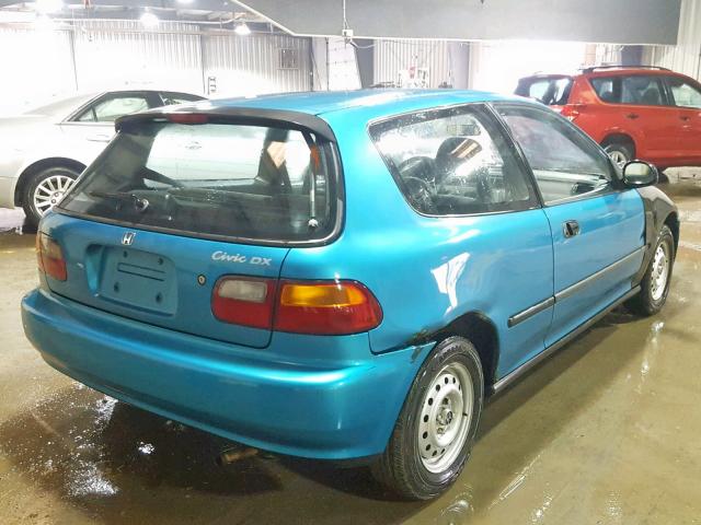 2HGEH2454NH510453 - 1992 HONDA CIVIC DX BLUE photo 4