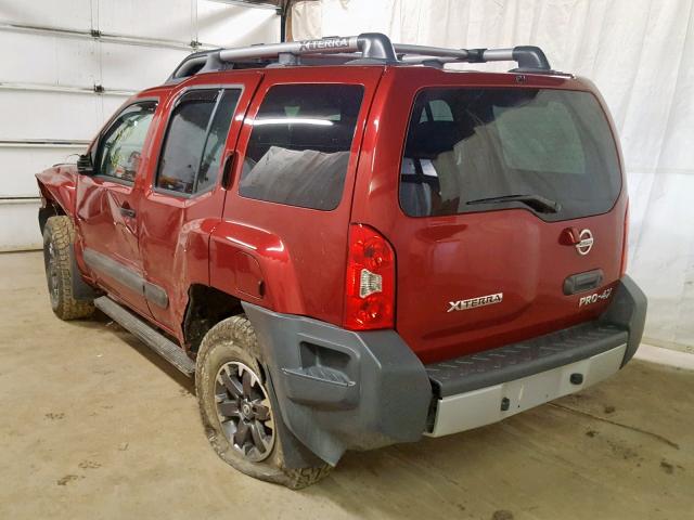 5N1AN0NW9FN666526 - 2015 NISSAN XTERRA X RED photo 3