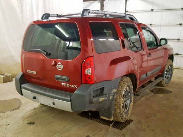 5N1AN0NW9FN666526 - 2015 NISSAN XTERRA X RED photo 4