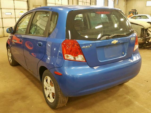 KL1TD66647B781241 - 2007 CHEVROLET AVEO BASE Mavi foto 3