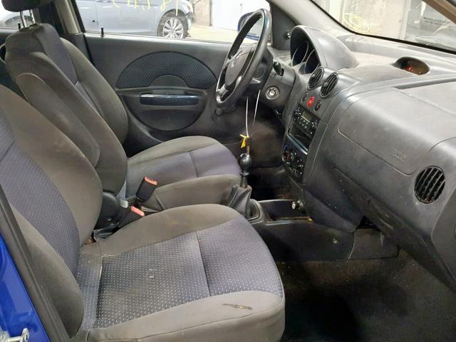 KL1TD66647B781241 - 2007 CHEVROLET AVEO BASE Mavi foto 5