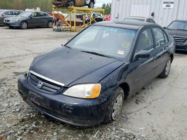 2HGES16663H585251 - 2003 HONDA CIVIC LX BLACK photo 2