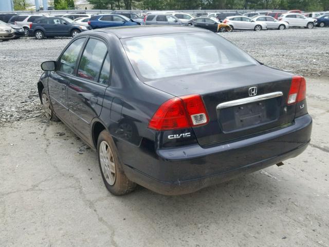 2HGES16663H585251 - 2003 HONDA CIVIC LX BLACK photo 3