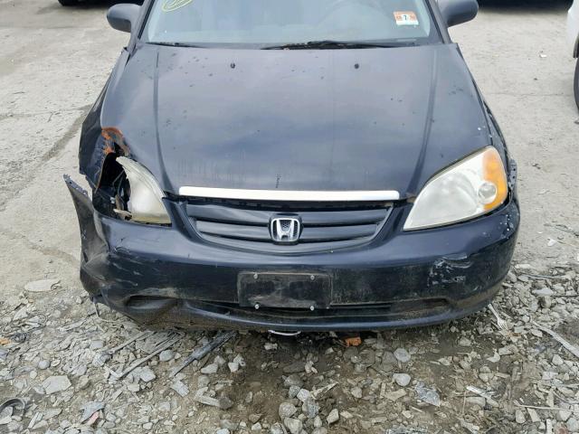 2HGES16663H585251 - 2003 HONDA CIVIC LX BLACK photo 9