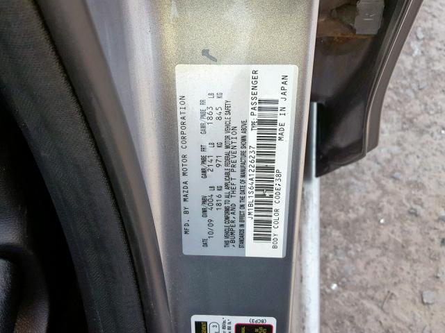 JM1BL1S64A1226237 - 2010 MAZDA 3 S GRAY photo 10