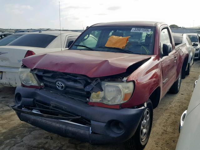 5TENX22N26Z165742 - 2006 TOYOTA TACOMA MAROON photo 2