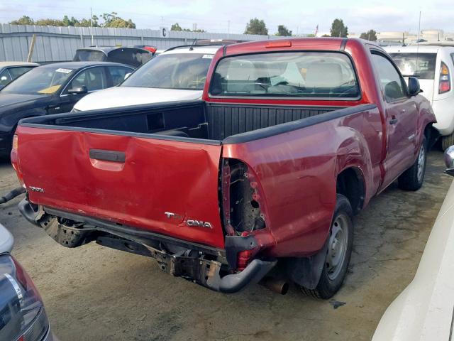 5TENX22N26Z165742 - 2006 TOYOTA TACOMA MAROON photo 4