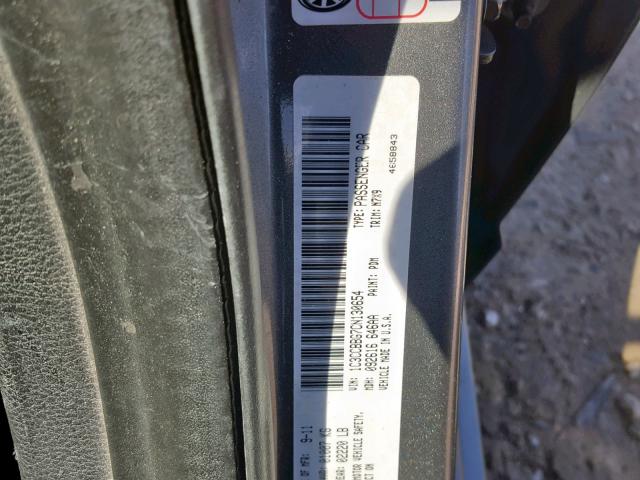 1C3CCBBG7CN130654 - 2012 CHRYSLER 200 TOURIN GRAY photo 10