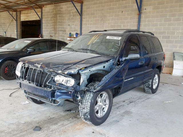 1J4GX48S24C436368 - 2004 JEEP GRAND CHER BLUE photo 2