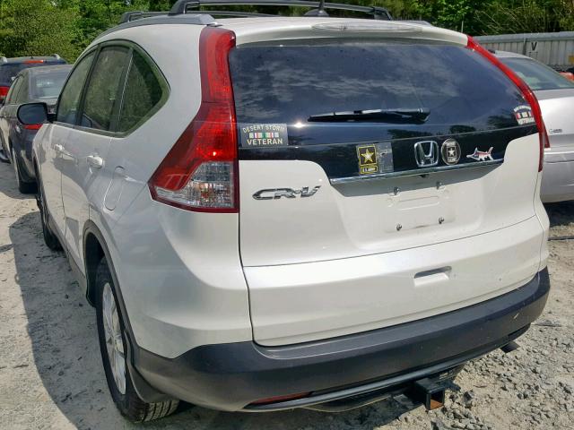 5J6RM3H74EL027619 - 2014 HONDA CR-V EXL WHITE photo 3