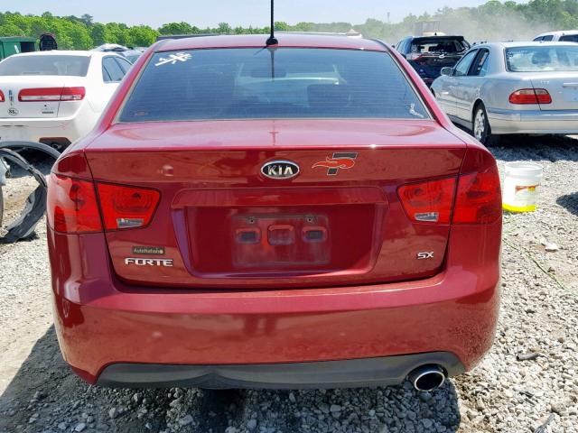 KNAFW4A38B5354652 - 2011 KIA FORTE SX RED photo 9